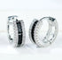 Iced Out 14K White Gold Plated Pave Black Cubic Zirconia Men Women Hoop Earrings